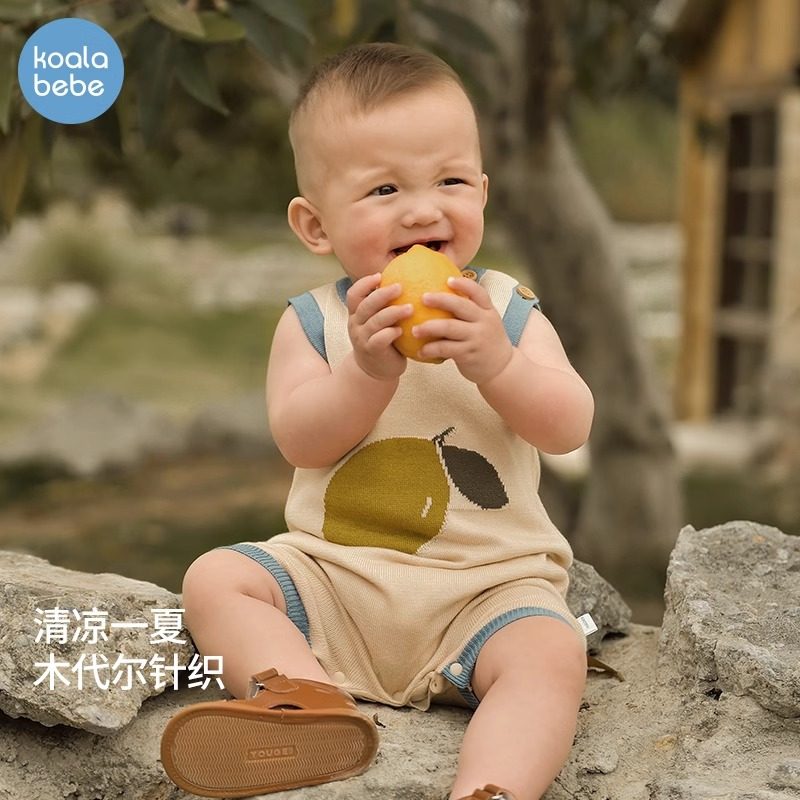 【清仓款】考拉鼻鼻婴儿连体衣夏季针织空调服夏装哈衣服元气水果