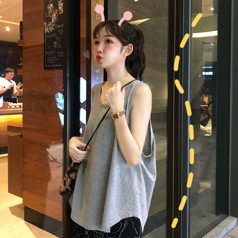 运动小背心女外穿潮韩版夏天女装宽松无袖T恤夏上衣吊带打底ins