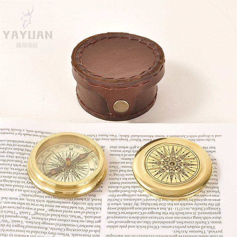 进口黄铜高精度车载罗盘摆件礼品