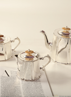 印度进口纯手工黄铜茶壶摆件