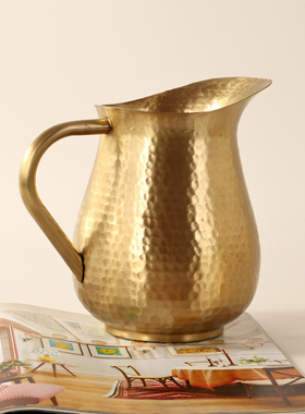 进口纯手工黄铜手锤冷水壶