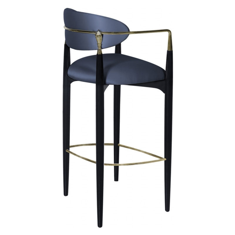 不锈钢电镀酒吧椅子 轻奢靠背高脚椅 家用实木烤漆高吧椅个性定制