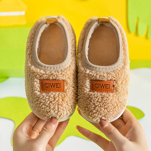 儿童棉拖鞋男童女童冬季室内家居男孩中大童宝宝包跟防滑软底棉鞋