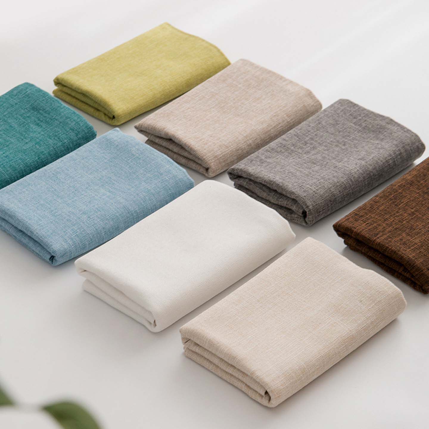 棉麻纯色轻奢高级感加厚布艺餐桌布茶几书桌家用长方形简约台布素