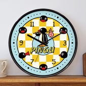 PINGU企鹅家族卡通挂钟创意钟表儿童房静音家用客厅卧室早教学习