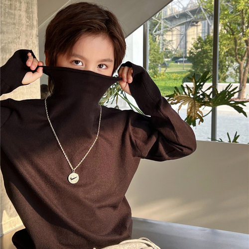 波拉bora秋款儿童毛衣韩版仿羊绒软糯毛边男女童手套毛衣