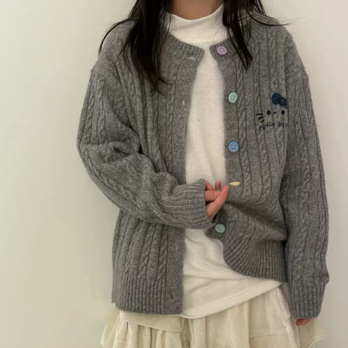 波拉bora韩系宝宝毛衣秋季女中大童针织衫秋装女童上衣儿童衣服装