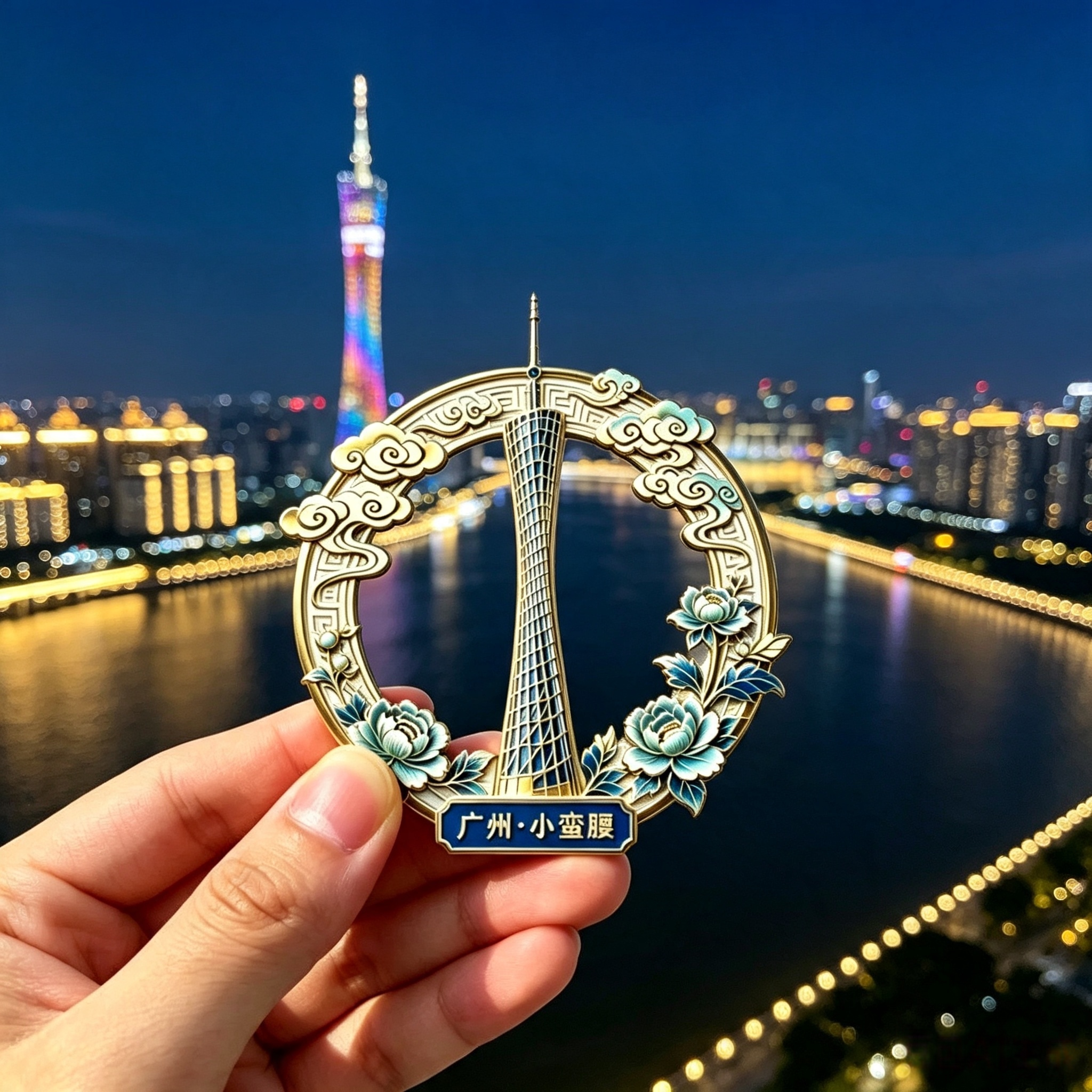 广州小蛮腰金属冰箱贴国潮浮雕 广州塔城市文创旅游纪念品伴手礼