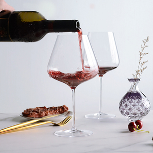 RAMASOON超细杆轻薄透亮水晶玻璃手工红酒杯高端品酒杯勃艮第酒杯