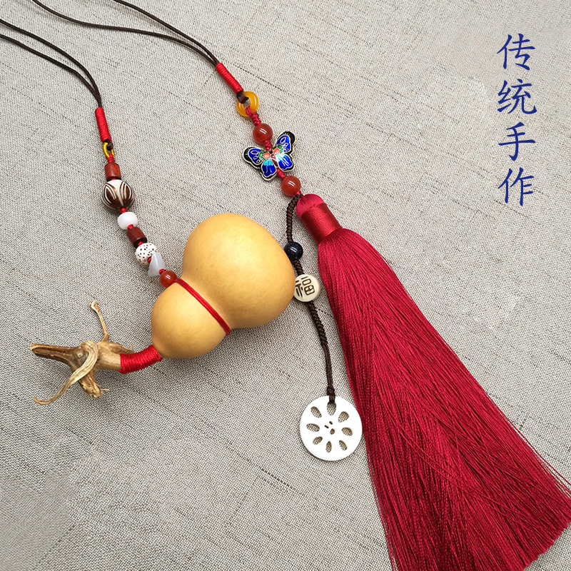 创意手捻流苏莲花保平安汽车挂件