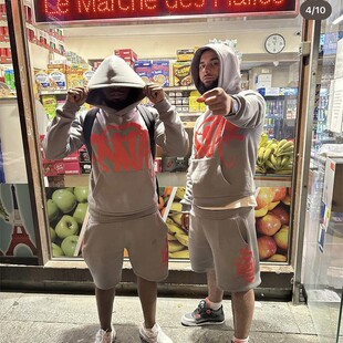 Synaworld新款款时尚潮流字母大印花连帽卫衣男女百搭休闲高品质