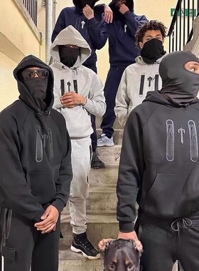 Trapstar薄绒卫衣套装欧美明星同款UKDRIPDRILL休闲嘻哈说唱街头