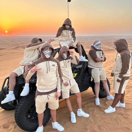 Synaworld卫衣短裤套装欧美明星Cench同款加绒嘻哈街头说唱休闲