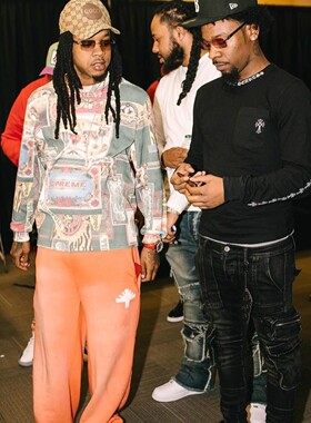 Vertabrae直筒长裤休闲宽松欧美明星同款UKDRIPDRILL嘻哈说唱街头