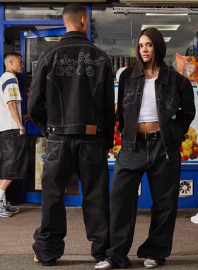 Broken Planet牛仔外套套装欧美明星同款嘻哈说唱休闲宽松街头
