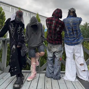 Thug Club拉链卫衣外套休闲欧美明星同款嘻哈说唱街头潮流宽松