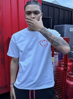 Carsicko夏季短袖T恤透气休闲纯棉欧美明星同款UKDRIPDRILL嘻哈