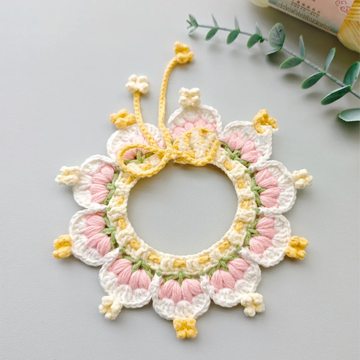 宠物娃用桂花莲花钩织围脖手工钩织小型宠物围脖送朋友DIY材料包,服饰配件/皮带/帽子/围巾,DIY编织材料包,淘宝优惠券,粉丝福利购,淘宝优惠卷