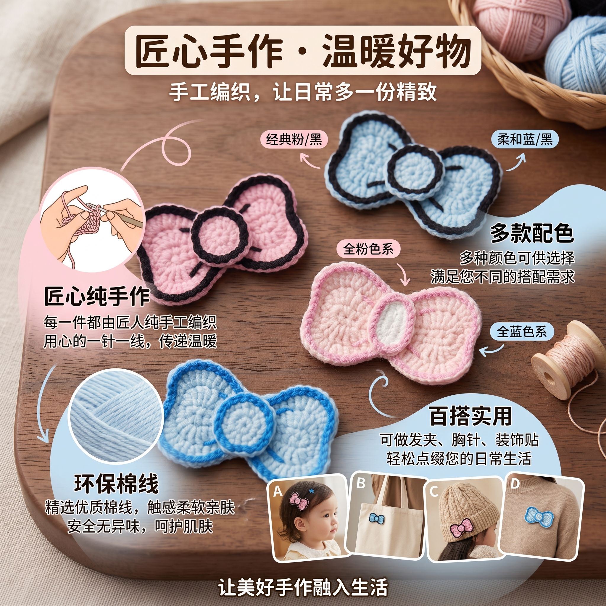 手工编织蝴蝶结材料包DIY
