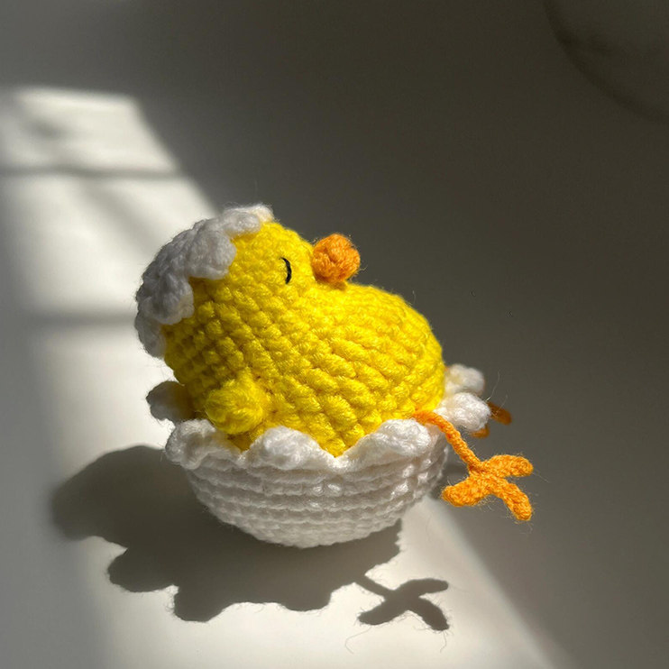 手工钩针编织啤酒肚小鸡DIY玩偶