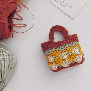 复古耳机包手工diy材料包钩针编织手提包造型送朋友礼物毛线钩织