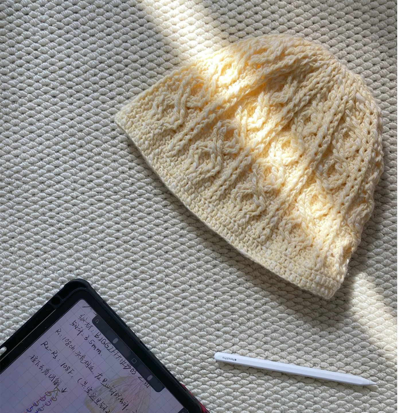 冬日奶黄麻花帽手工钩织冬天保暖毛线帽韩系送朋友礼物DIY材料包