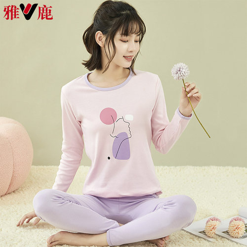 纯棉秋衣秋裤套装女学生保暖内衣