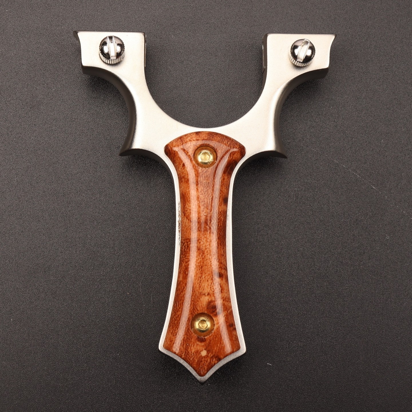 新款不锈钢户外扁皮筋9025黄色小牛弹弓快压夹片弹弓