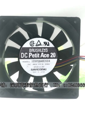 正品 山洋 109P0848C604 8020 8CM 48V 0.08A 散热 风扇