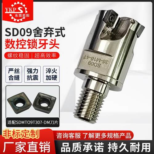 SD09锁牙式铣刀头数控抗震刀杆可换头SDMT09T307-SM分体螺纹刀头