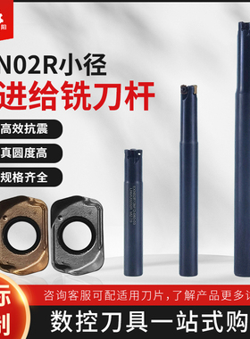 EXN02R小直径快进给铣刀杆高效开粗插铣刀杆 双面铣刀片LNMU0202