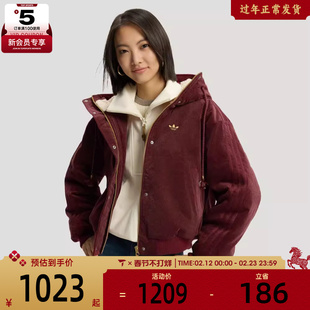 马年系列丨adidas阿迪达斯三叶草女子运动休闲保暖棉服外套KT0723