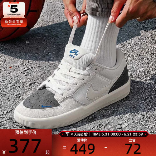 NIKE耐克男子SB FORCE 58低帮百搭运动休闲复古滑板鞋IQ8398-001