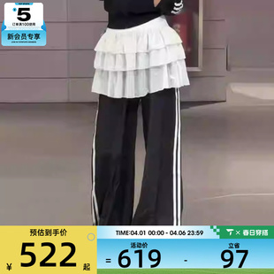 adidas阿迪达斯三叶草女子三条纹宽松阔腿裤 KS1431 休闲长裤