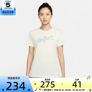 NIKE耐克女子时尚潮流印花宽松舒适运动休闲短袖T恤IW1389-133