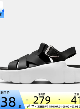 NIKE耐克女子JORDAN WILLOW厚底增高皮面沙滩运动凉鞋IB8841-001