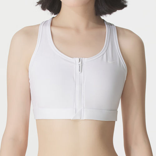 NIKE耐克女子前拉链易穿脱BRA训练跑步健身内衣FN2732-100