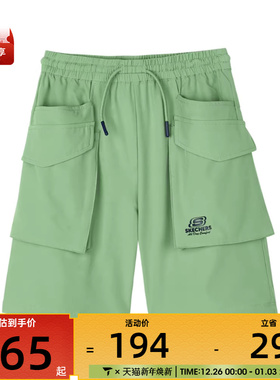 SKECHERS斯凯奇大童运动休闲短裤P224B025-01DP