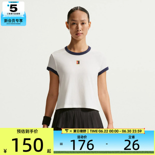 NIKE耐克女子网球风运动休闲健身复古短袖T恤IH5060-133