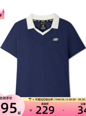 SKECHERS斯凯奇女子运动休闲短袖T恤L226W140-00DU