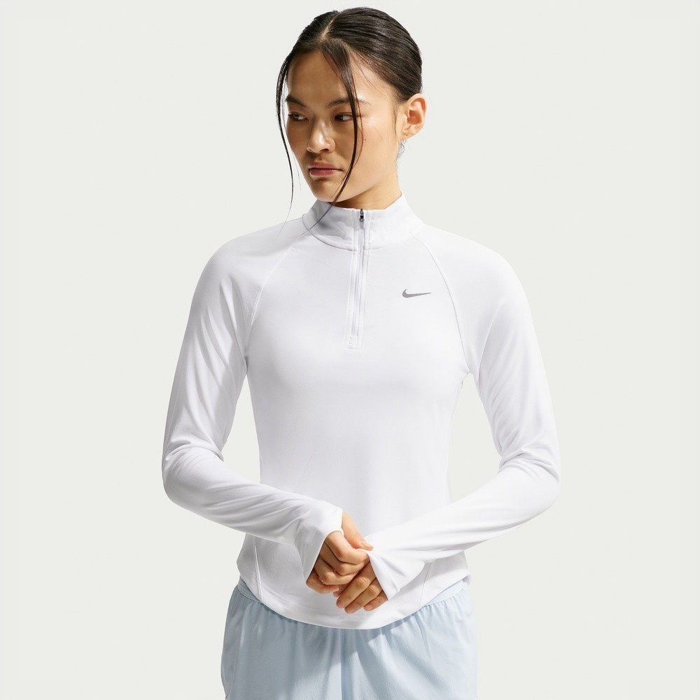 滔搏丨NIKE耐克女子DRI-FIT半拉链运动跑步健身长袖T恤HV2843-100