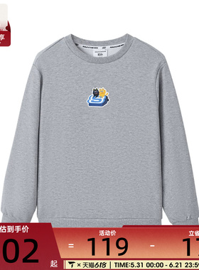 SKECHERS斯凯奇大童运动休闲套头衫卫衣L325K090-004F