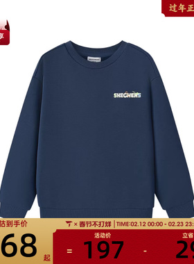 SKECHERS斯凯奇大童运动休闲套头衫卫衣L126K005-002Z
