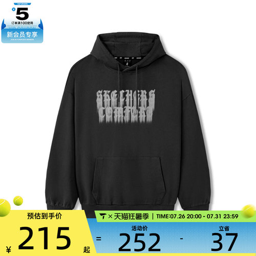SKECHERS斯凯奇男女运动休闲套头衫卫衣L325U047-0018