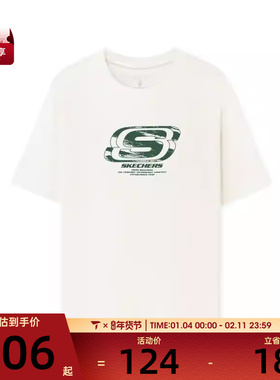 SKECHERS斯凯奇男女运动休闲短袖T恤L225U153-0074