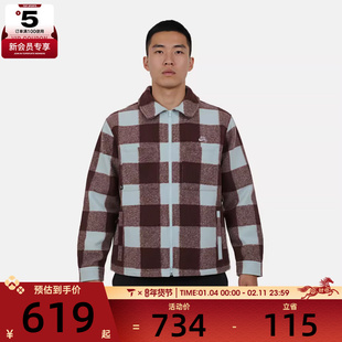 NIKE耐克男子运动休闲格纹针织翻领夹克外套HV1422-474