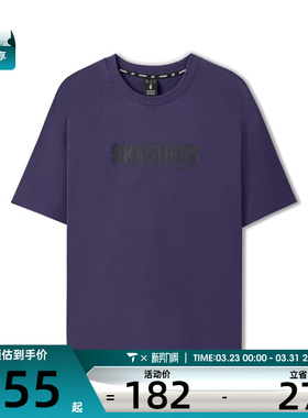 SKECHERS斯凯奇男女运动休闲短袖T恤L225U057-05HS