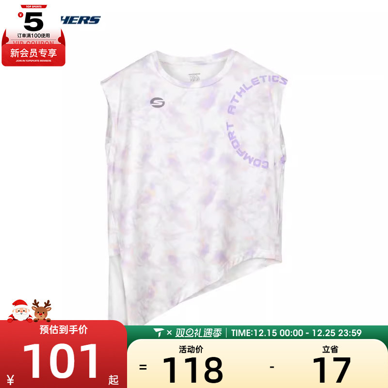 SKECHERS斯凯奇女童针织短袖T恤衫T恤P224G098-03YU