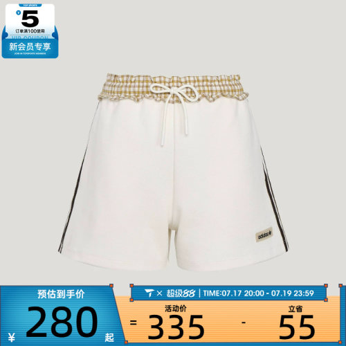 adidas阿迪达斯三叶草女子PLAID SHORT W运动休闲短裤KU9395