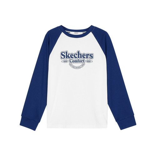 【TOP】SKECHERS斯凯奇大童运动休闲长袖T恤L324K103-007D